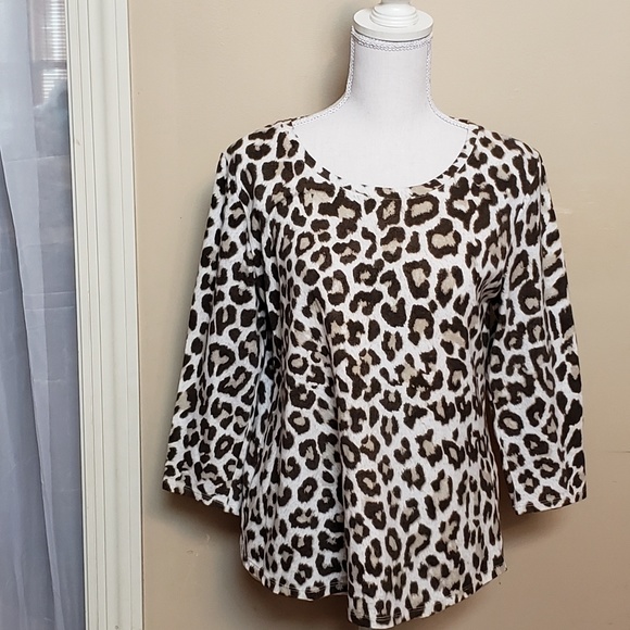 Chico's Tops - Chico's Leopard print knit top, size medium
